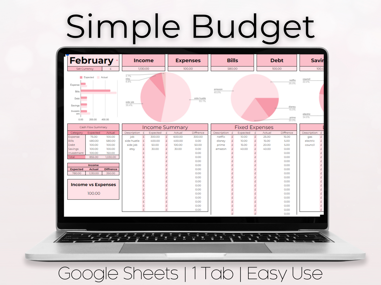 Budget Planner for Google Sheets