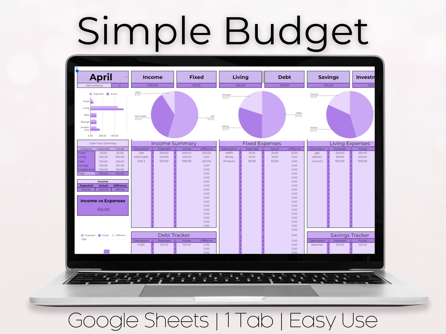 Budget Planner for Google Sheets
