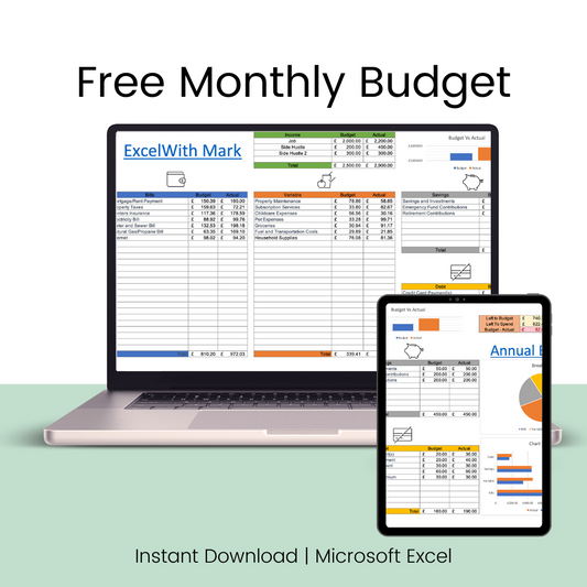FREE Monthly Budget Spreadsheet for Personal Finance